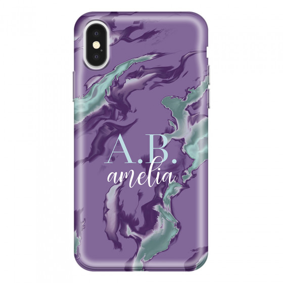 APPLE - iPhone X - Soft Clear Case - Streamflow Violet Ocean