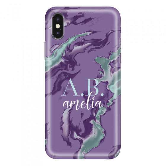 APPLE - iPhone XS - Soft Clear Case - Streamflow Violet Ocean