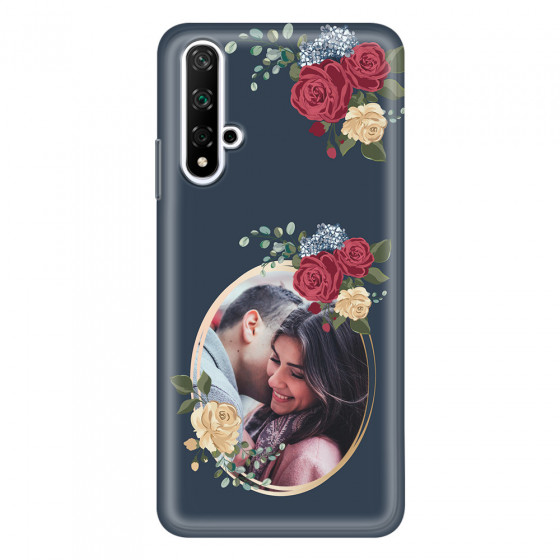 HONOR - Honor 20 - Soft Clear Case - Blue Floral Mirror Photo