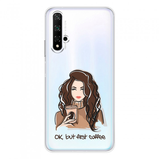 HONOR - Honor 20 - Soft Clear Case - But First Coffee