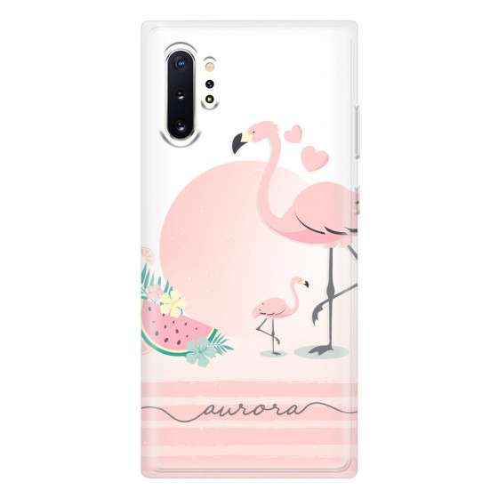 SAMSUNG - Galaxy Note 10 Plus - Soft Clear Case - Flamingo Vibes Handwritten