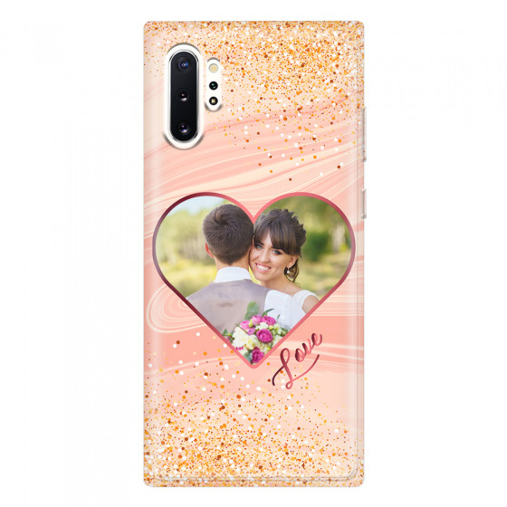 SAMSUNG - Galaxy Note 10 Plus - Soft Clear Case - Glitter Love Heart Photo