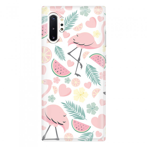 SAMSUNG - Galaxy Note 10 Plus - Soft Clear Case - Tropical Flamingo III