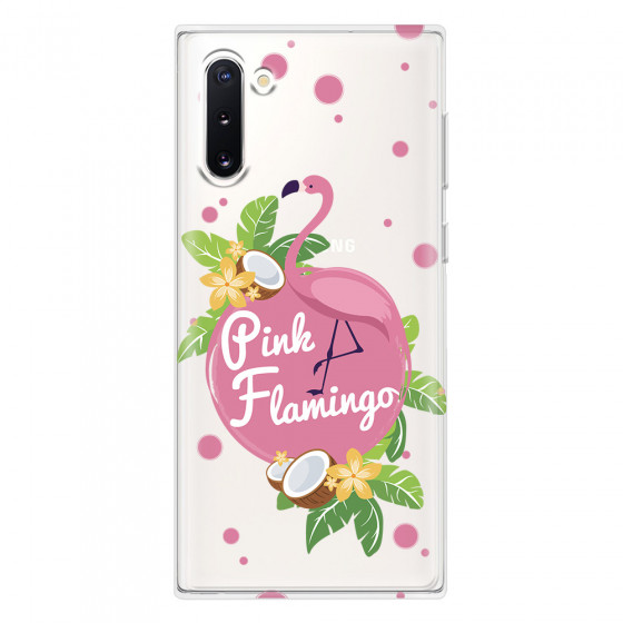 SAMSUNG - Galaxy Note 10 - Soft Clear Case - Pink Flamingo
