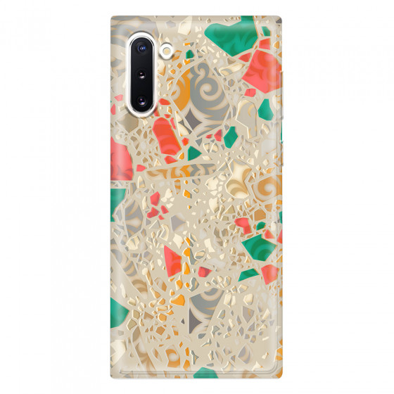 SAMSUNG - Galaxy Note 10 - Soft Clear Case - Terrazzo Design Gold