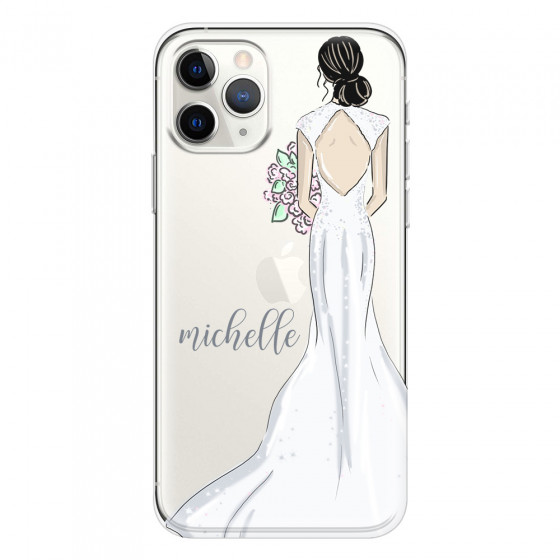 APPLE - iPhone 11 Pro - Soft Clear Case - Bride To Be Blackhair Dark