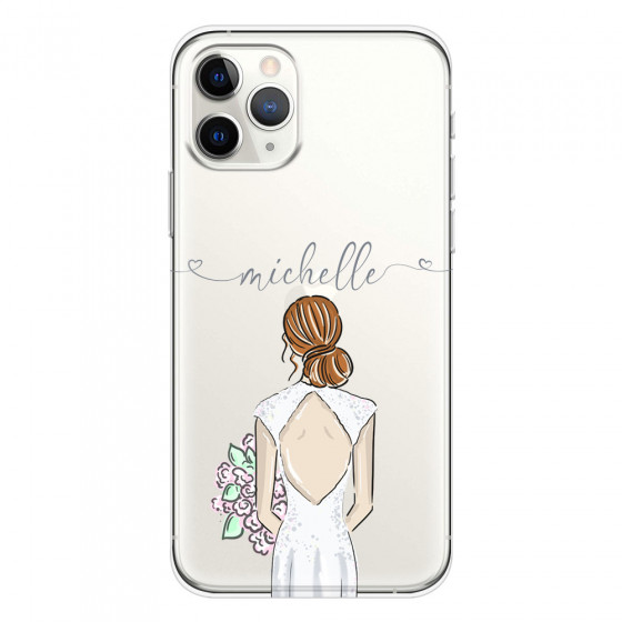 APPLE - iPhone 11 Pro - Soft Clear Case - Bride To Be Redhead II. Dark