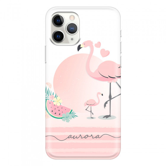 APPLE - iPhone 11 Pro - Soft Clear Case - Flamingo Vibes Handwritten