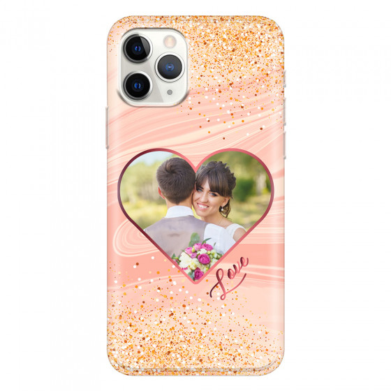 APPLE - iPhone 11 Pro - Soft Clear Case - Glitter Love Heart Photo