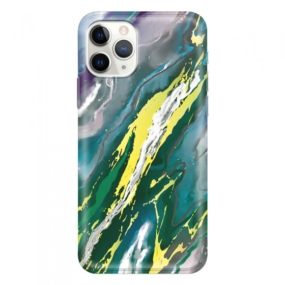 APPLE - iPhone 11 Pro - Soft Clear Case - Marble Rainforest Green