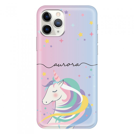 APPLE - iPhone 11 Pro - Soft Clear Case - Pink Unicorn Handwritten