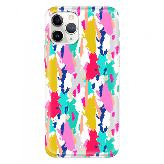 APPLE - iPhone 11 Pro Max - Soft Clear Case - Paint Strokes