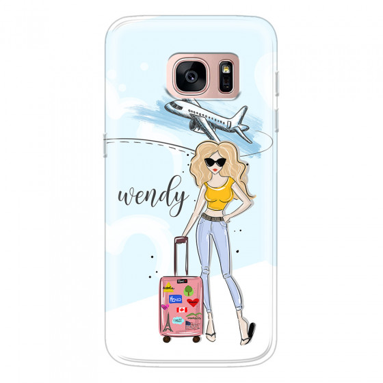 SAMSUNG - Galaxy S7 - Soft Clear Case - Travelers Duo Blonde