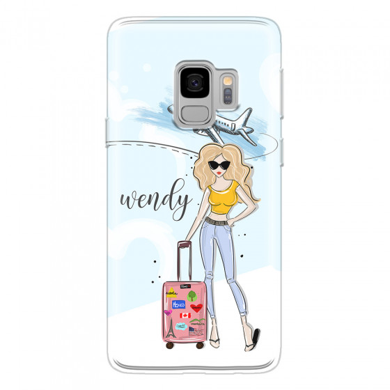 SAMSUNG - Galaxy S9 - Soft Clear Case - Travelers Duo Blonde