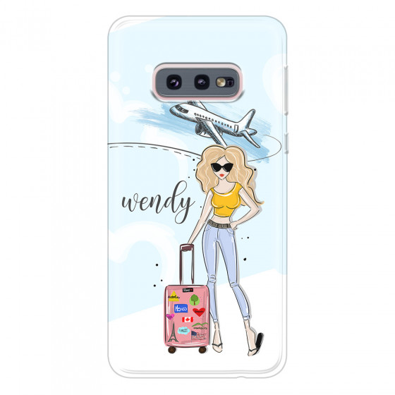 SAMSUNG - Galaxy S10e - Soft Clear Case - Travelers Duo Blonde