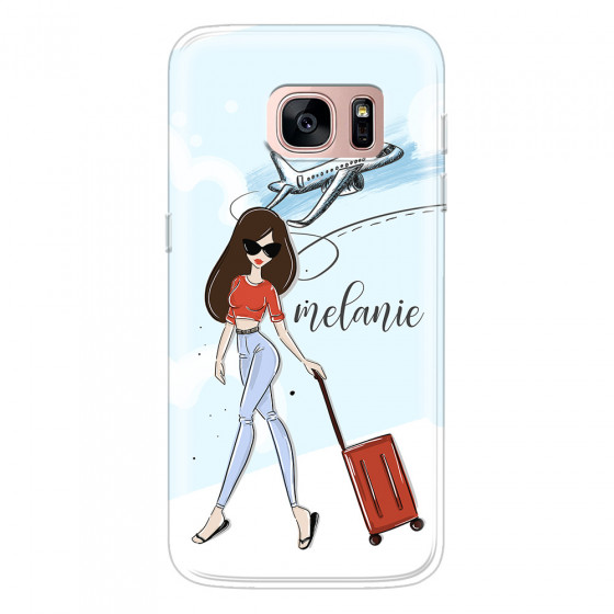 SAMSUNG - Galaxy S7 - Soft Clear Case - Travelers Duo Brunette