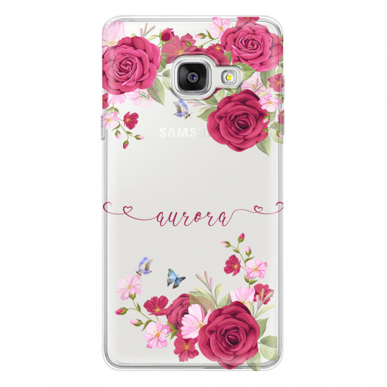 SAMSUNG - Galaxy A5 2017 - Soft Clear Case - Rose Garden with Monogram