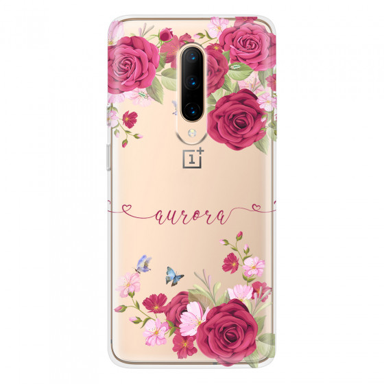 ONEPLUS - OnePlus 7 Pro - Soft Clear Case - Rose Garden with Monogram