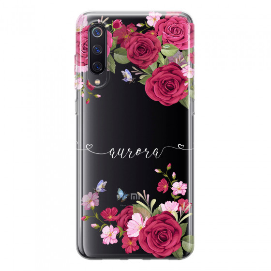 XIAOMI - Xiaomi Mi 9 - Soft Clear Case - Rose Garden with Monogram