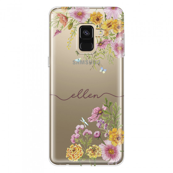 SAMSUNG - Galaxy A8 - Soft Clear Case - Meadow Garden with Monogram