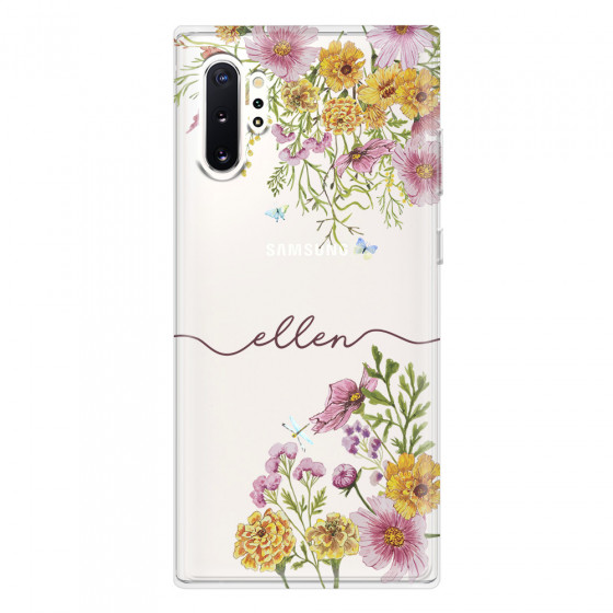 SAMSUNG - Galaxy Note 10 Plus - Soft Clear Case - Meadow Garden with Monogram