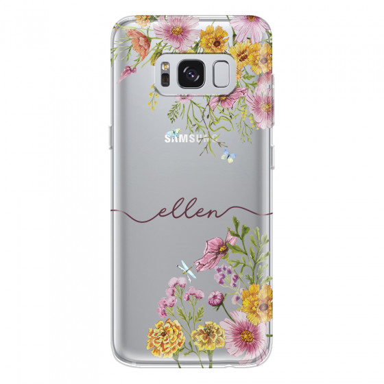 SAMSUNG - Galaxy S8 Plus - Soft Clear Case - Meadow Garden with Monogram