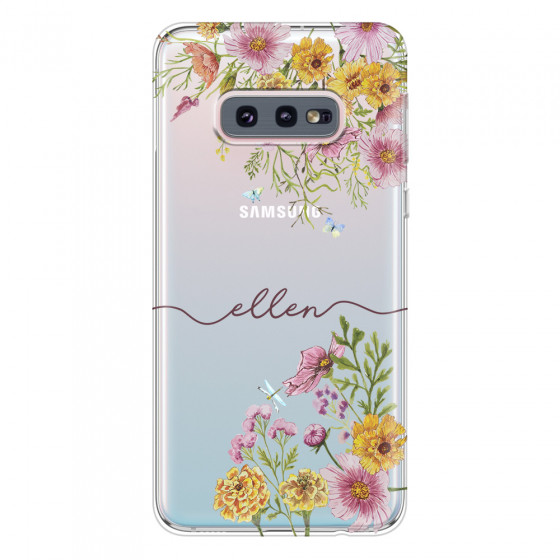 SAMSUNG - Galaxy S10e - Soft Clear Case - Meadow Garden with Monogram