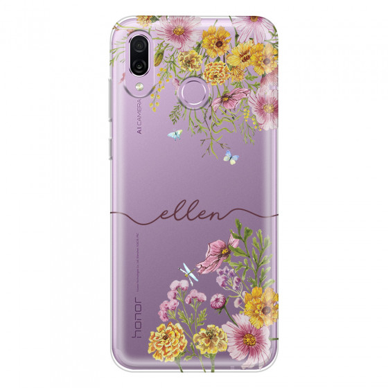 HONOR - Honor Play - Soft Clear Case - Meadow Garden with Monogram