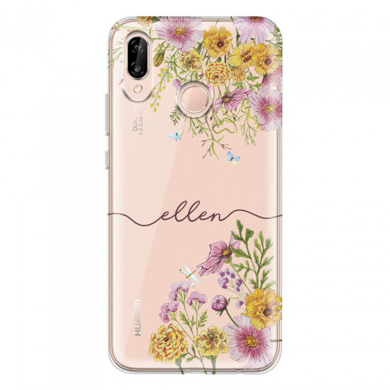 HUAWEI - P20 Lite - Soft Clear Case - Meadow Garden with Monogram