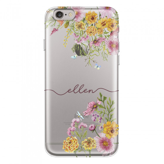 APPLE - iPhone 6S - Soft Clear Case - Meadow Garden with Monogram