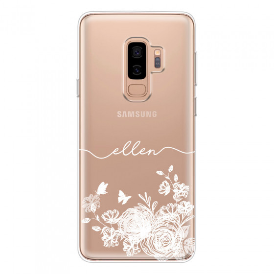SAMSUNG - Galaxy S9 Plus 2018 - Soft Clear Case - Handwritten White Lace