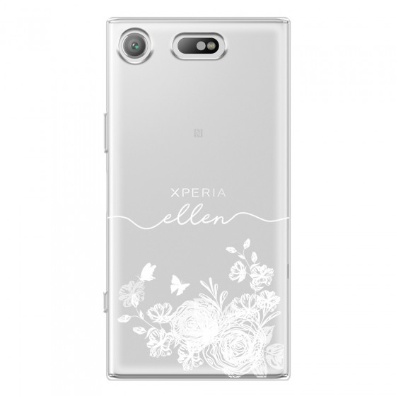 SONY - Sony XZ1 Compact - Soft Clear Case - Handwritten White Lace