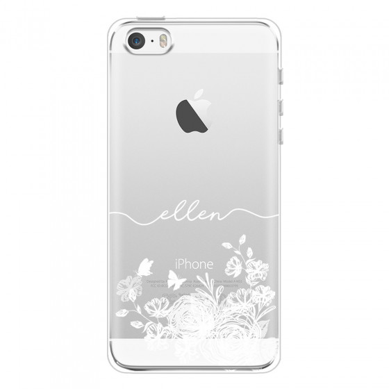 APPLE - iPhone 5S/SE - Soft Clear Case - Handwritten White Lace