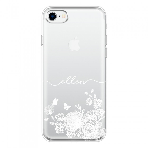 APPLE - iPhone 7 - Soft Clear Case - Handwritten White Lace