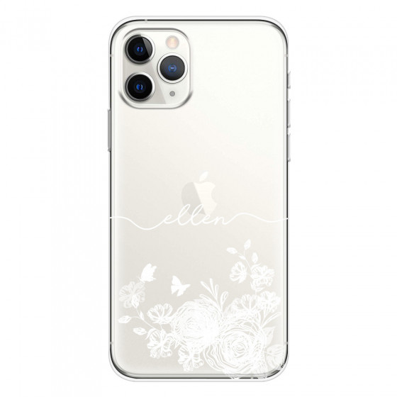 APPLE - iPhone 11 Pro Max - Soft Clear Case - Handwritten White Lace