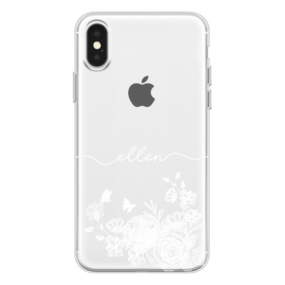 APPLE - iPhone X - Soft Clear Case - Handwritten White Lace