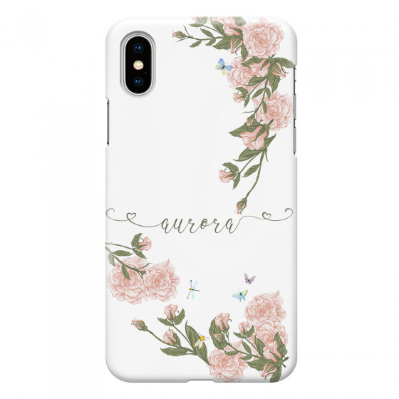 APPLE - iPhone XS Max - 3D Snap Case - Pink Rose Garden with Monogram