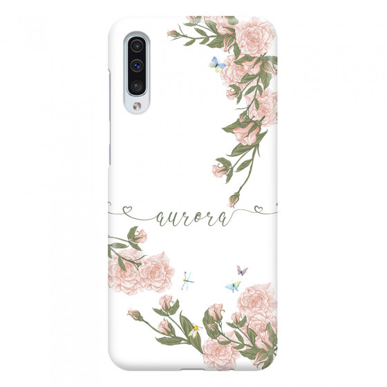 SAMSUNG - Galaxy A50 - 3D Snap Case - Pink Rose Garden with Monogram