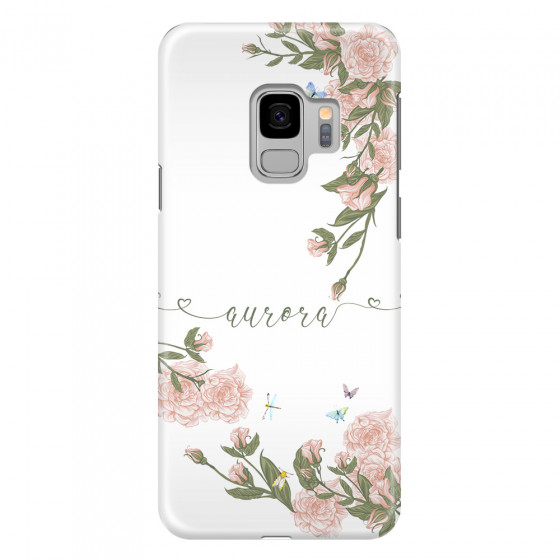 SAMSUNG - Galaxy S9 - 3D Snap Case - Pink Rose Garden with Monogram