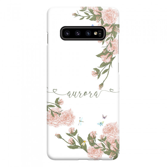 SAMSUNG - Galaxy S10 - 3D Snap Case - Pink Rose Garden with Monogram