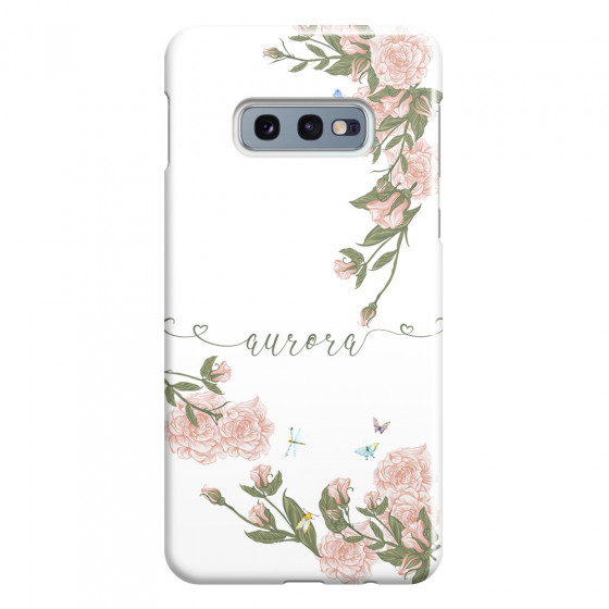 SAMSUNG - Galaxy S10e - 3D Snap Case - Pink Rose Garden with Monogram