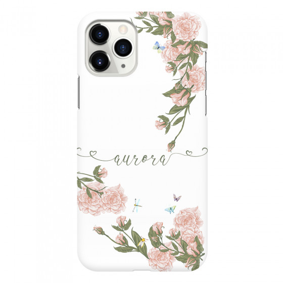 APPLE - iPhone 11 Pro Max - 3D Snap Case - Pink Rose Garden with Monogram