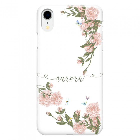 APPLE - iPhone XR - 3D Snap Case - Pink Rose Garden with Monogram