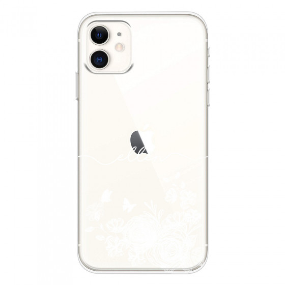 APPLE - iPhone 11 - Soft Clear Case - Handwritten White Lace