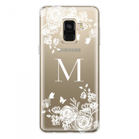SAMSUNG - Galaxy A8 - Soft Clear Case - White Lace Monogram