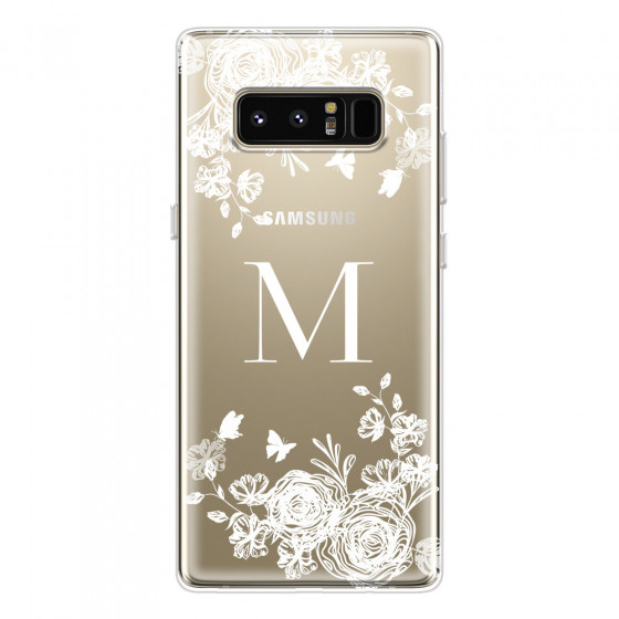 SAMSUNG - Galaxy Note 8 - Soft Clear Case - White Lace Monogram