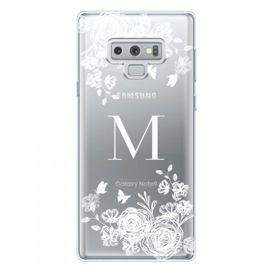 SAMSUNG - Galaxy Note 9 - Soft Clear Case - White Lace Monogram