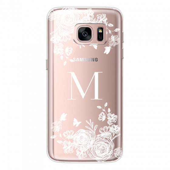 SAMSUNG - Galaxy S7 - Soft Clear Case - White Lace Monogram