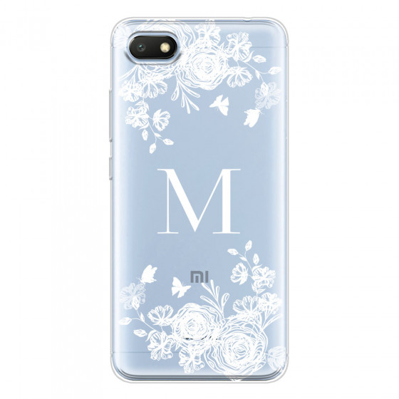 XIAOMI - Redmi 6A - Soft Clear Case - White Lace Monogram
