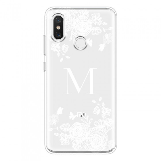XIAOMI - Mi 8 - Soft Clear Case - White Lace Monogram